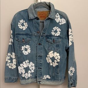 Levi's Denim Jacket with White Floral Accents